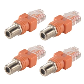 Yieidui Coaxial to Ethernet Adapter, 4 Pack Coax F Female to RJ45 Male Converter for Line Tester