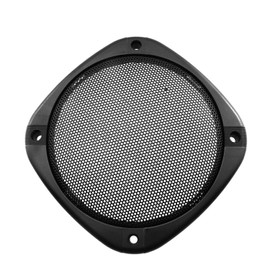 DGZZI Speaker Mesh Cover 5 inches Square Subwoofer Protective Fine Mesh Grid ABS Plastic with 4 Screw Diagonal Distance 138mm for DIY Home Car Speaker Decoration Ring Black