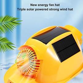 Smart Construction Hard Hats with 2 Solar Fan, Removable Adjustable Lining Safety Helmet, Ventilated Breathable Hard Hat for Construction and Home Improvement