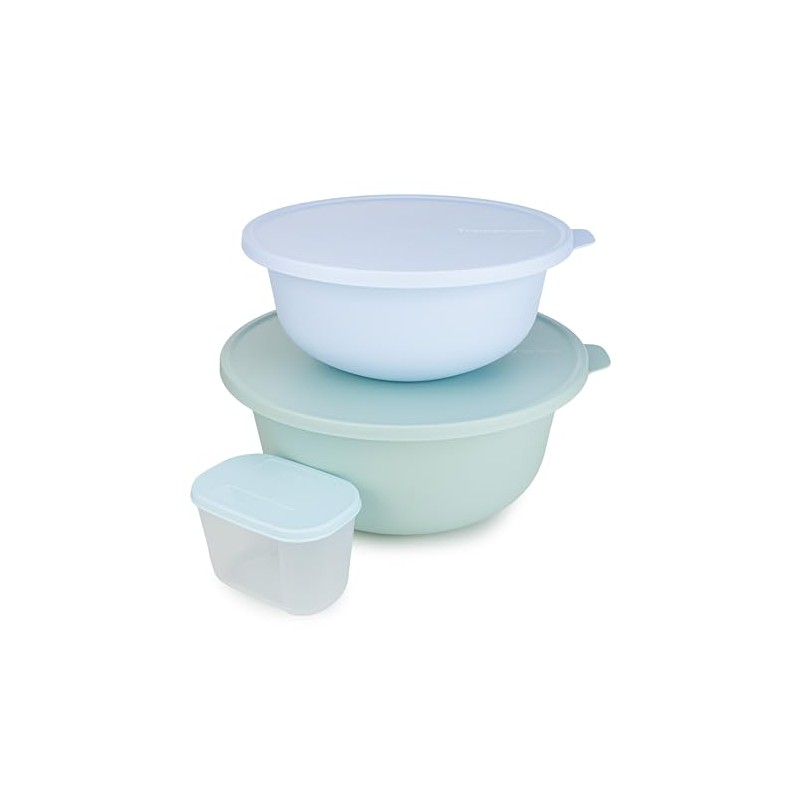 Tupperware Aloha 4L Mint + 2L Light Blue Serving Bowl