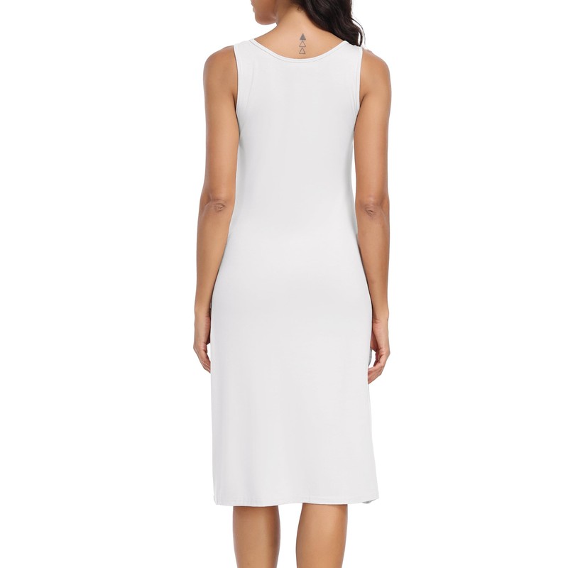 Lovasy Women's Long Full Slips,White,L