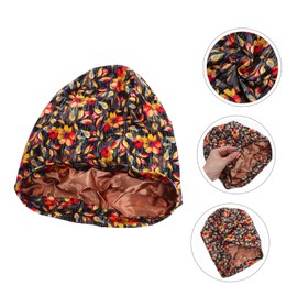 Mikinona Flower Print Satin-lined Sleep Cap for Women Reusable Hair Bonnet Prevents Frizz Protects Pillowcase for Makeup Skincare and Housework