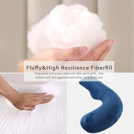 CDORANG Pregnancy Pillow, Full Body Maternity Pillow for Sleeping with Removable Washable Cover, Support for Back, HIPS, Legs, Belly for Pregnant Women (Blue)