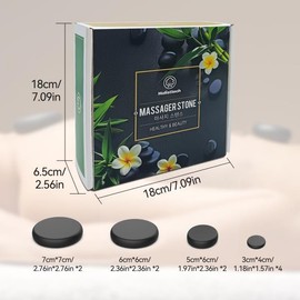 마사지 핫 스톤 세트, 10피스 블랙 전문가 OR 홈 스파용 바디 Hot Stone Massage Set, 10-Piece Black for Professional or Home Spa Body Use [01 1 Set]