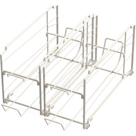 Simple Houseware Stackable Beverage Soda Can Dispenser Organizer Rack, White - 2 Pack