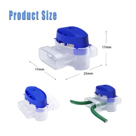 Qazuwa Cable Connectors, 20 Cable Connectors Filled with 314 Ports Waterproof 314 Gel Resin Connector for Robot Lawn Mower No Stripping (Blue)