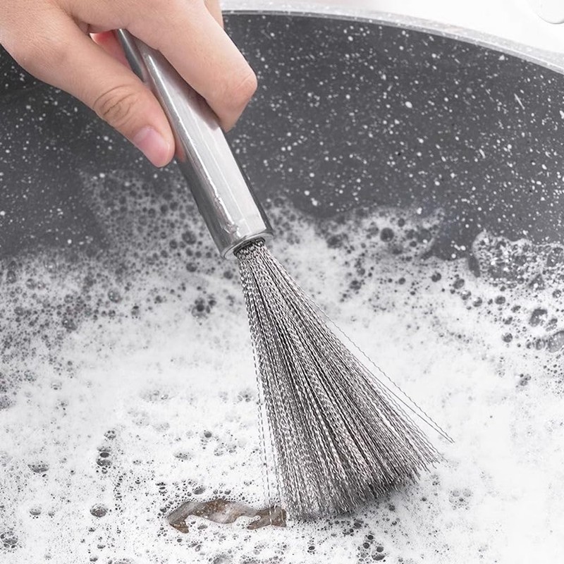 Samcos Sasara Rustproof Kitchen Brush, Stainless Steel, Heavy Duty, Hook