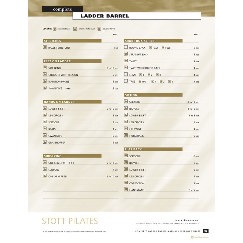 STOTT PILATES Manuale - Barilotto completo della scala