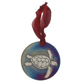 Sea Turtle Hand-Painted Medallion Ceramic Ornament Hanging Decoration