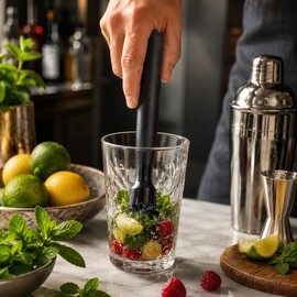 Cocktail Muddler for Fruit & Herb Mixing – Non-Slip PP Masher for Berries, Citrus, Mint, Mocktails & Home Drink Prep