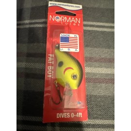 Norman Fat Boy Crankbait Fishing Lure B09 Char/Black/Ora