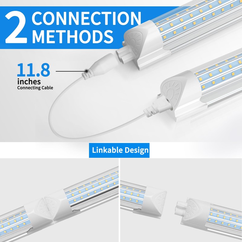 CNSUNWAY 2FT LED Shop Light, 24W 5000K 3600LM Super Bright,