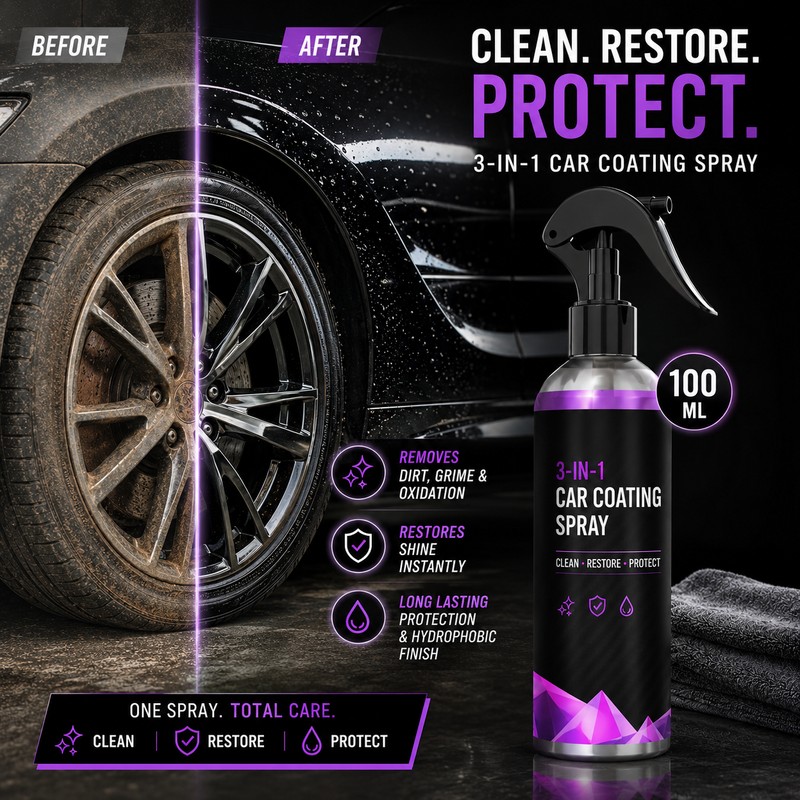 100 mL Car Surface Cleaning Spray for Wheels & Paint