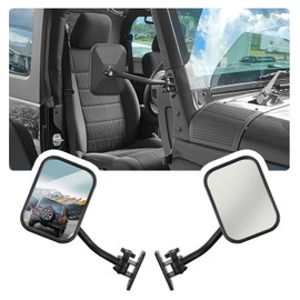 Compatible with Jeep Mirrors Doors Off - 2PCS Car Side Mirror with Adjustable Design for Wider Vision - Car Accessories Car Side View Mirror Compatible with Jeep Wrangler TJ JKU JK