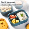 Silicone Bento Lunch Box Rectangle Leakproof 3 Compartment Divided Food