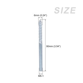 sourcing map Double Ended Screws (M6 Thread 90mm Long) 10pcs, Hanger Bolts Self-Tapping Double Sided Screws - for Home Repairs