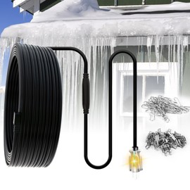 TOPDURE TDRD-F 20 feet Roof & Gutter Snow De-Icing Kit, 5W/ft Heat Tape for Roof and Gutters Ice Dam Prevention with 6 ft Power Cold