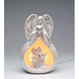 9.25 Inch Light Up Nativity Scene with Herald Angel Singing Ornament