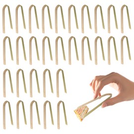 30 PCS Wooden Tongs,Mini Tongs for Food,Mini Tong s for Charcuterie, Natural Wooden Toast Tong for Food Disposable Cooking Utensils