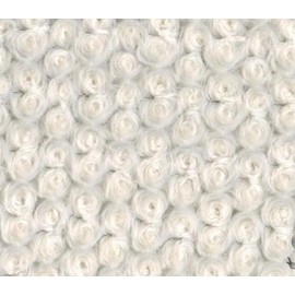 Minky Fabric Rosebud 58" Wide Sold by The Yard (Ivory)