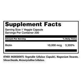 Amazing Formulas Biotin (Vitamin B7) 10 Mg Supplement | 200 Veggie Capsules | Non-GMO | Gluten-Free | Made in USA | Suitable for Vegetarians