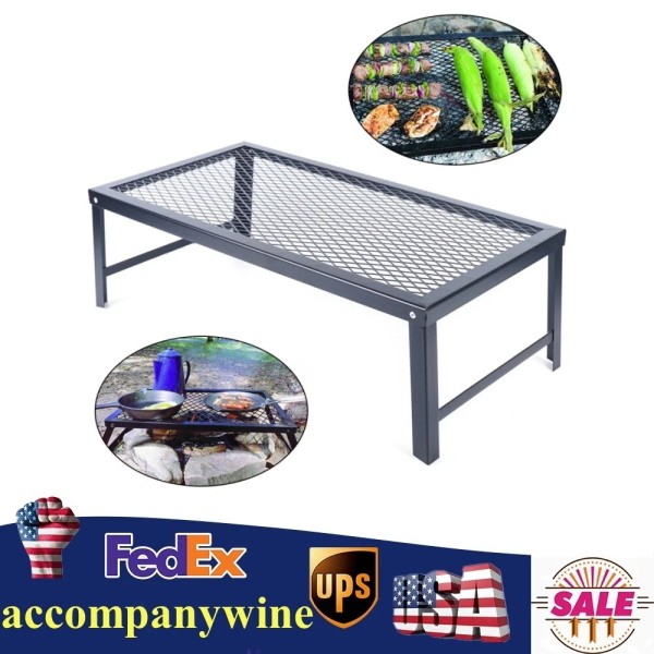 Unbranded Foldable Camping Grill Fire Pit Grate Campfire Cooking Portable
