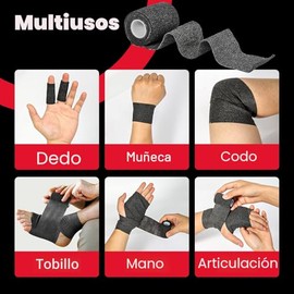 AZEN Paquete de 20 vendajes autoadhesivos color negro, cinta atlética negra, envoltura veterinaria, cinta de agarre de tatuaje, cinta de tobillo, vend