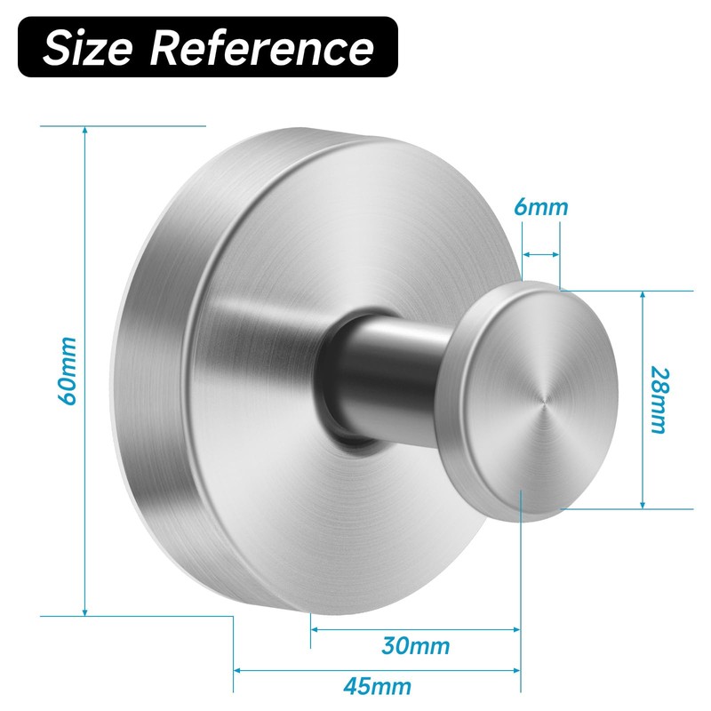 ELIUNG Suction Cup Hooks for Shower, 2 Pack Stainless Steel
