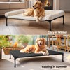 Veehoo Cooling Elevated Dog Bed Add Removable Fluffy Plush Pillow