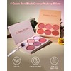 Make-up Rouge Palette with Blush Brush, 6 Colours, Matte Blush