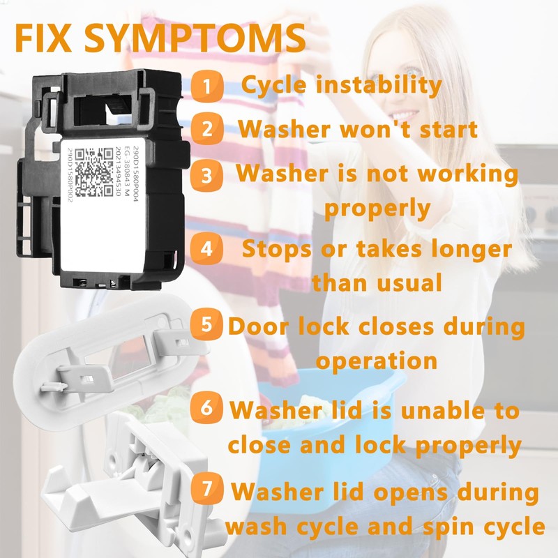 (𝟐𝟎𝟐𝟔 𝐔𝐩𝐠𝐫𝐚𝐝𝐞𝐝) WH01X27954 Washer Lid Lock Switch WH01X24381 Washer Lid
