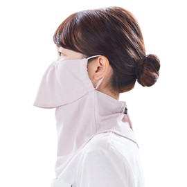 [YAKeNU UV CUT MASK] Sun Protection Face Cover Yakenu Standard (Snap Type) (Beige Pink, Regular Size)