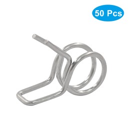 Zorveiio 50 Pcs Irrigation Hose Clamp 0.24"/6mm 304 Stainless Steel Spring Hose Clamp Drip Irrigation Connector for Hose Water Pipe Air Tubing