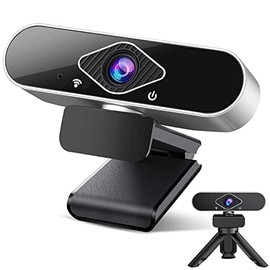 Webcam con micrófono, cámara Web HD 1080p, Full HD 1080P, Plug and Play, Corrección de Iluminación, Sonido Estéreo, Skype/Google/FaceTime, PC/Mac/Android