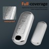 Funda de llavero de plata pulida con llavero resistente para