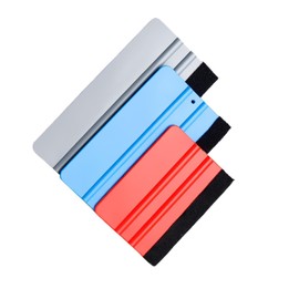 Squeegee with Felt Set of 3 Colors, Squeegee Spatula, Car Dedicated Automobile, Motorcycle, Auto Packaging Film, Cut Sheet, Wallpaper, etc. (Felt Included) Gray, Blue, Red