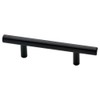 Bar Pull, Steel, Matte Black, 3-In.