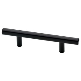 Bar Pull, Steel, Matte Black, 3-In.