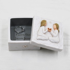 AcowSpt Best Friend Birthday Gifts for Women, Birthday Gifts for Women Friendship, Sister Birthday Gifts, Gifts for Sister, Bestie Gifts for Women, Sculpted Hand-Painted Keepsake Box