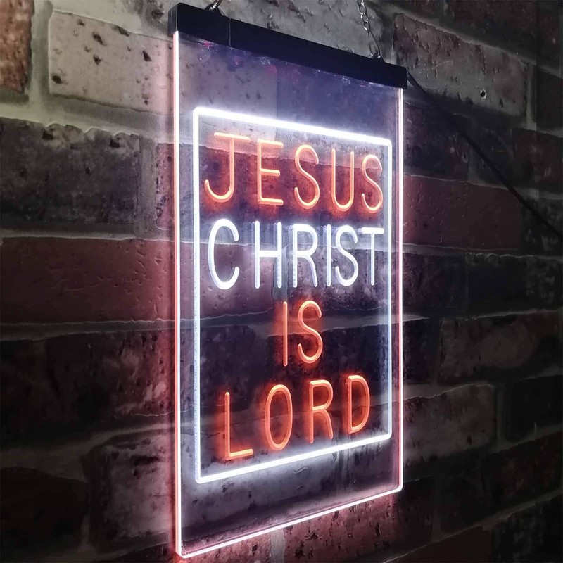 Jesus Christ is Lord Room Display Dual Color LED Neon