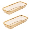 BYEGOU Gold Kitchen Drawer Organizer, Stackable Mesh Storage Baskets, Stainless