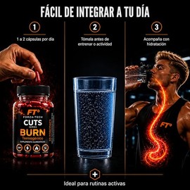 ForzaTech BURN Termogénico Pre Entrenamiento Suplemento Alimenticio 60 cápsulas con Cafeína Anhidra, P-Sinefrina, Cetonas de Frambuesa, Tirosina y Tea