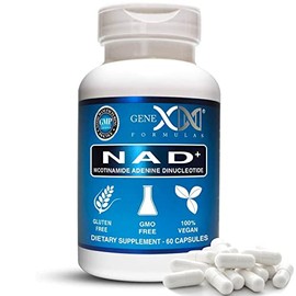 Genex Formulas NAD+ 250mg porción 60 cápsulas de nicotinamida adenina dinucleótido (NAD+ real no es un precursor) (1)