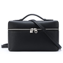 KALIDI Crossbody Bag for Women Small Top-Handle Pouch Designer Shoulder Handbag Quiet Luxury Leather Trendy Purse black