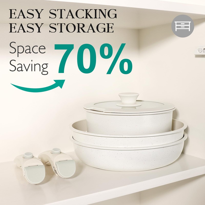 GiPP 5Pcs Pots and Pans Set Non Stick, Cookware Sets