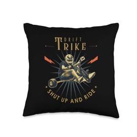 Tricycle Motorized Drifting Trike Drifter Drift Trike Throw Pillow