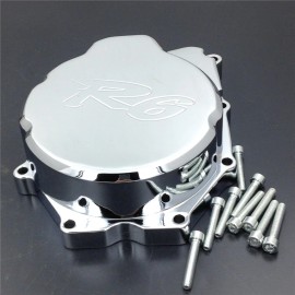 Secret-E Motorcycle Engine Stator Cover For Yamaha YZF-R6 2006-2024 Chrome Left "R6" Logo