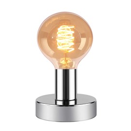 YKCGG Industrial Table Lamp Base,Small Polished Metal Desktop Light Sockets Base Only,Vintage E26/E27 Edison Screw Light Bulb Holder Base,with 6ft Cord Switch Plug Bulb Base Holder（Silver）