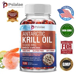 Pslalae Antarctic Krill Oil 1000 mg with Omega-3s EPA, DHA, Astaxanthin and Phospholipids 60/120 Capsules - quantity: 60 capsules