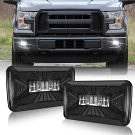 Shocklight 2Pcs LED Fog Lights Compatible With 2015-2020 F150 Front Bumper Lights Black Housing Clear Lens Left Driver and Right Passenger Side Fog Lamps
